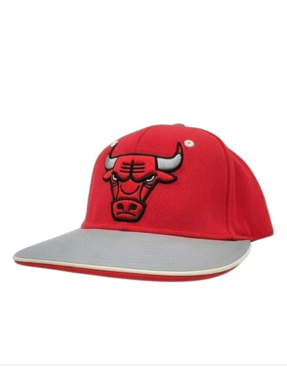 Adidas Chicago Bulls Snapback Flat Brim Cap Red Gray